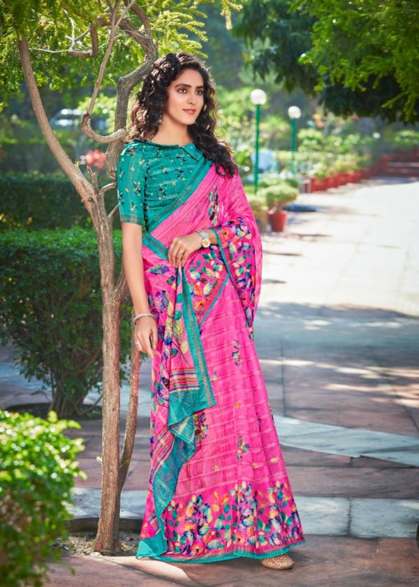 Shreyans Gaza Cheks 2 Soft Linen Slub Cotton Saree Collection